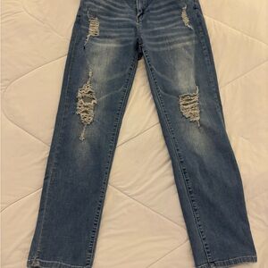 Classic Blue Distressed Women's Jeans